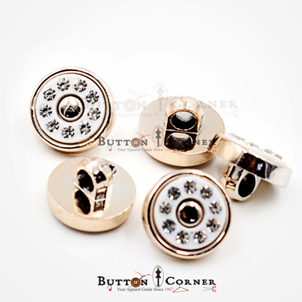 Crystal Border Plastic Shank Button