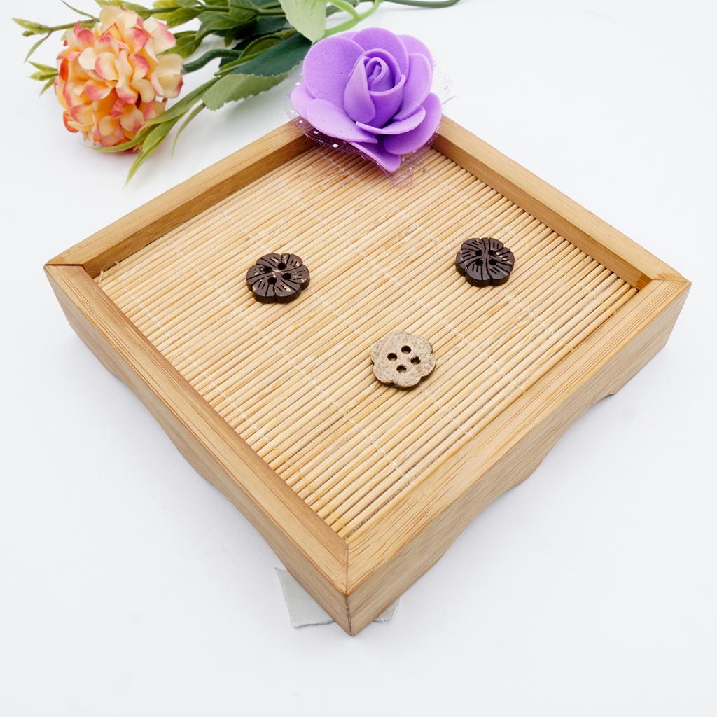 Flower Design 4 Hole Coconut Button