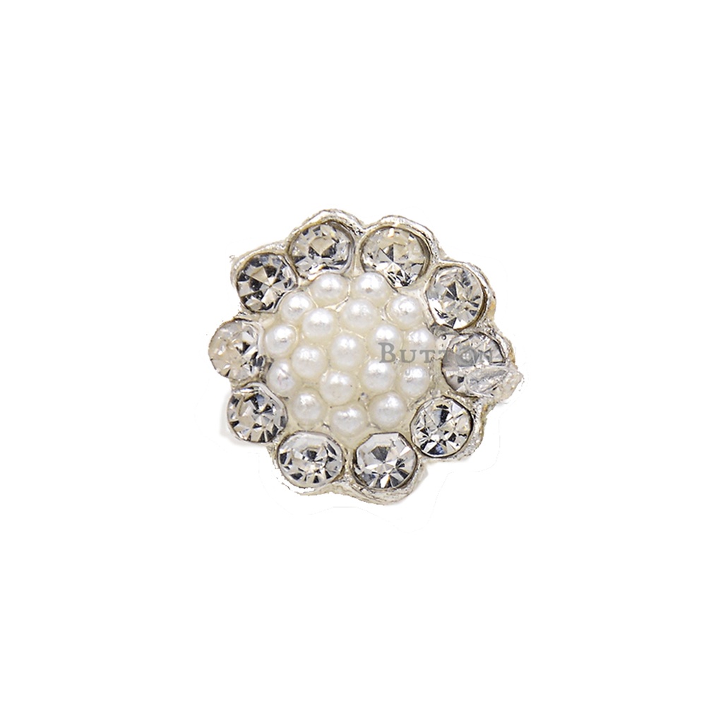 Sun Flower With Stone Fancy Button