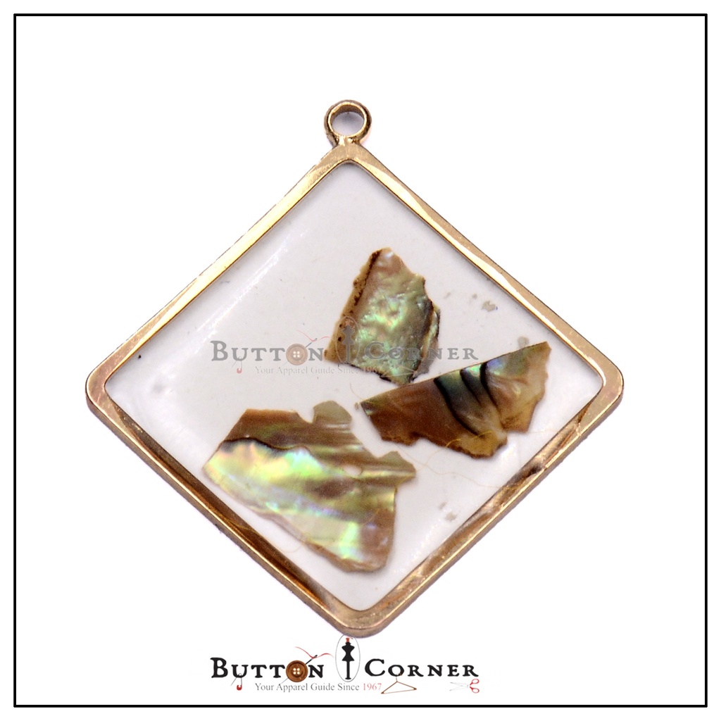 Rhombus Natural Shell Resin Pendant