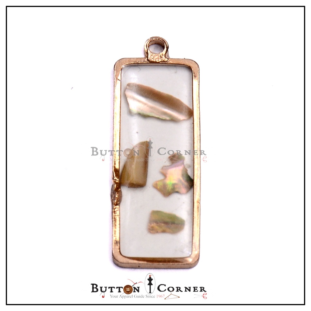 Rectangular Natural Shell Resin Pendant