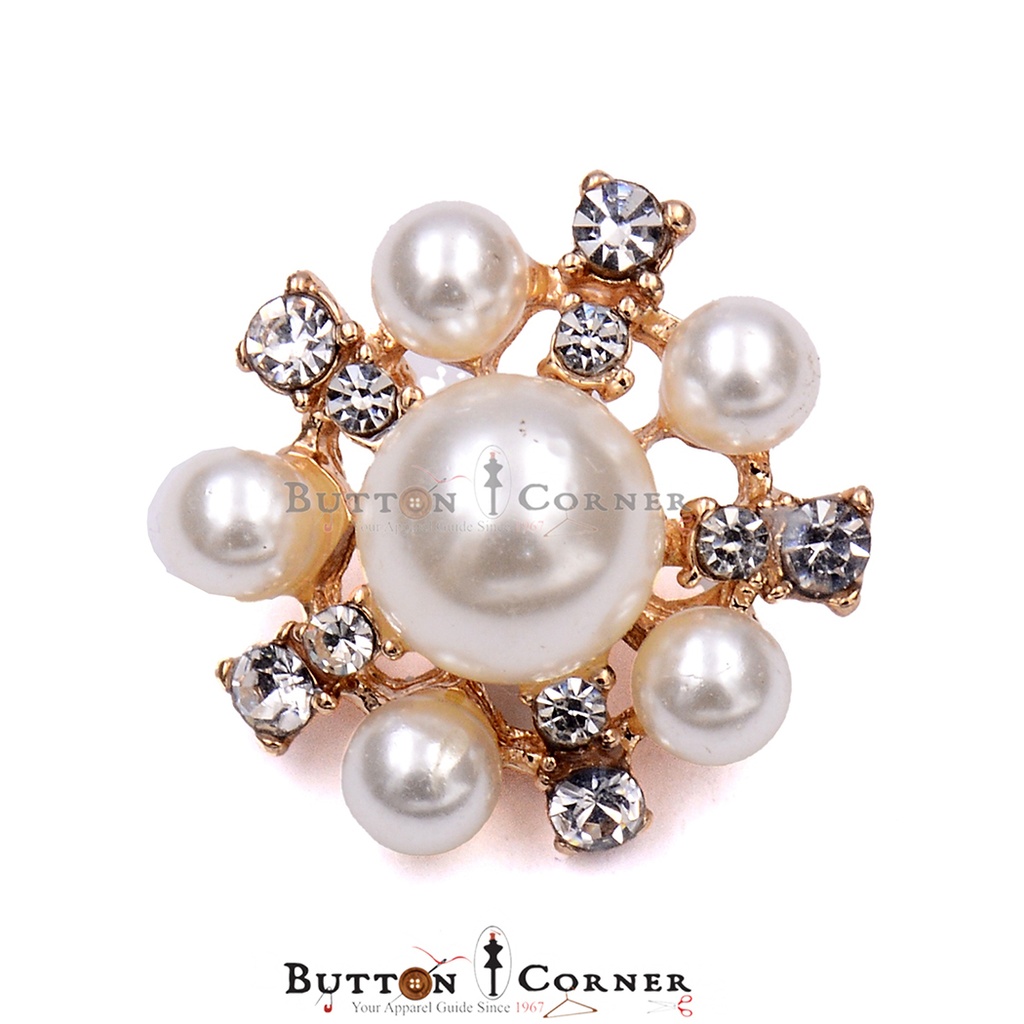 Stone & Pearl Fancy Button