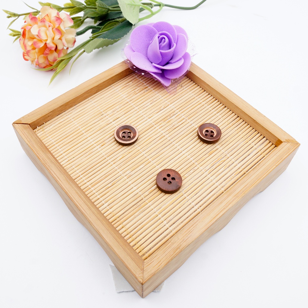 Border Outline Deep 4 Hole Wood Button