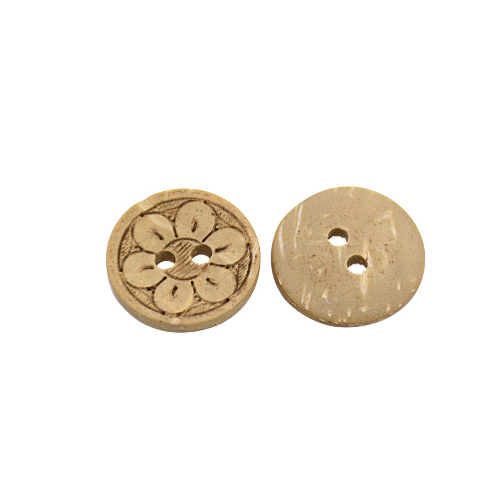 Engrave Sunflower Coconut Button