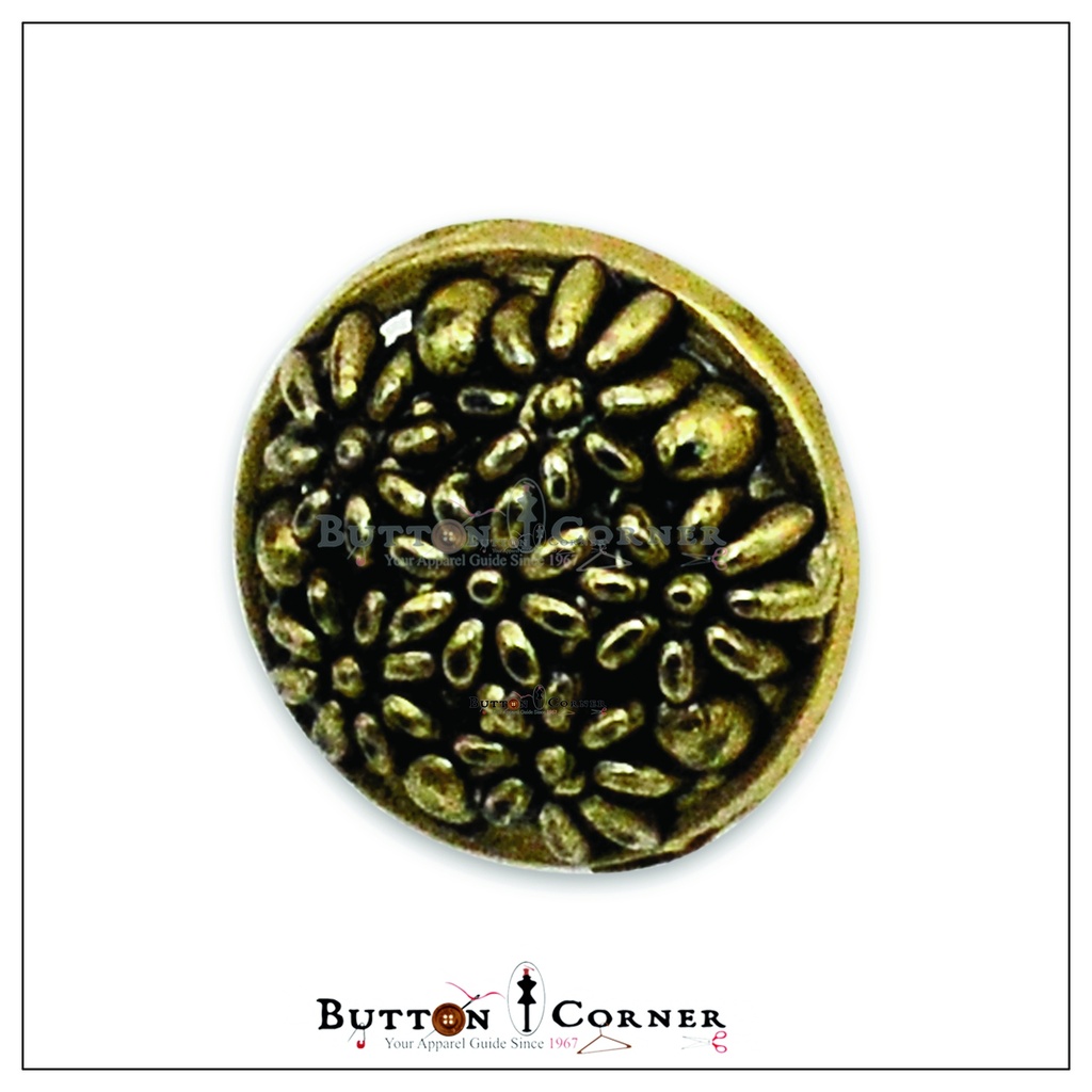 Flowers Design Metal Shank Button