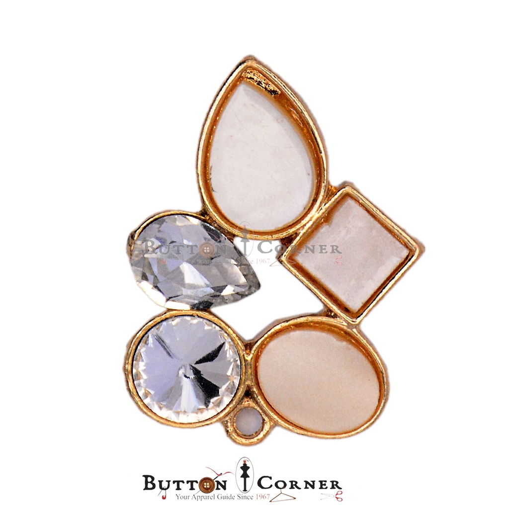 Marble & Crystal Fancy Button
