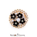 Rhinestone Flower Cluster Designer Button
