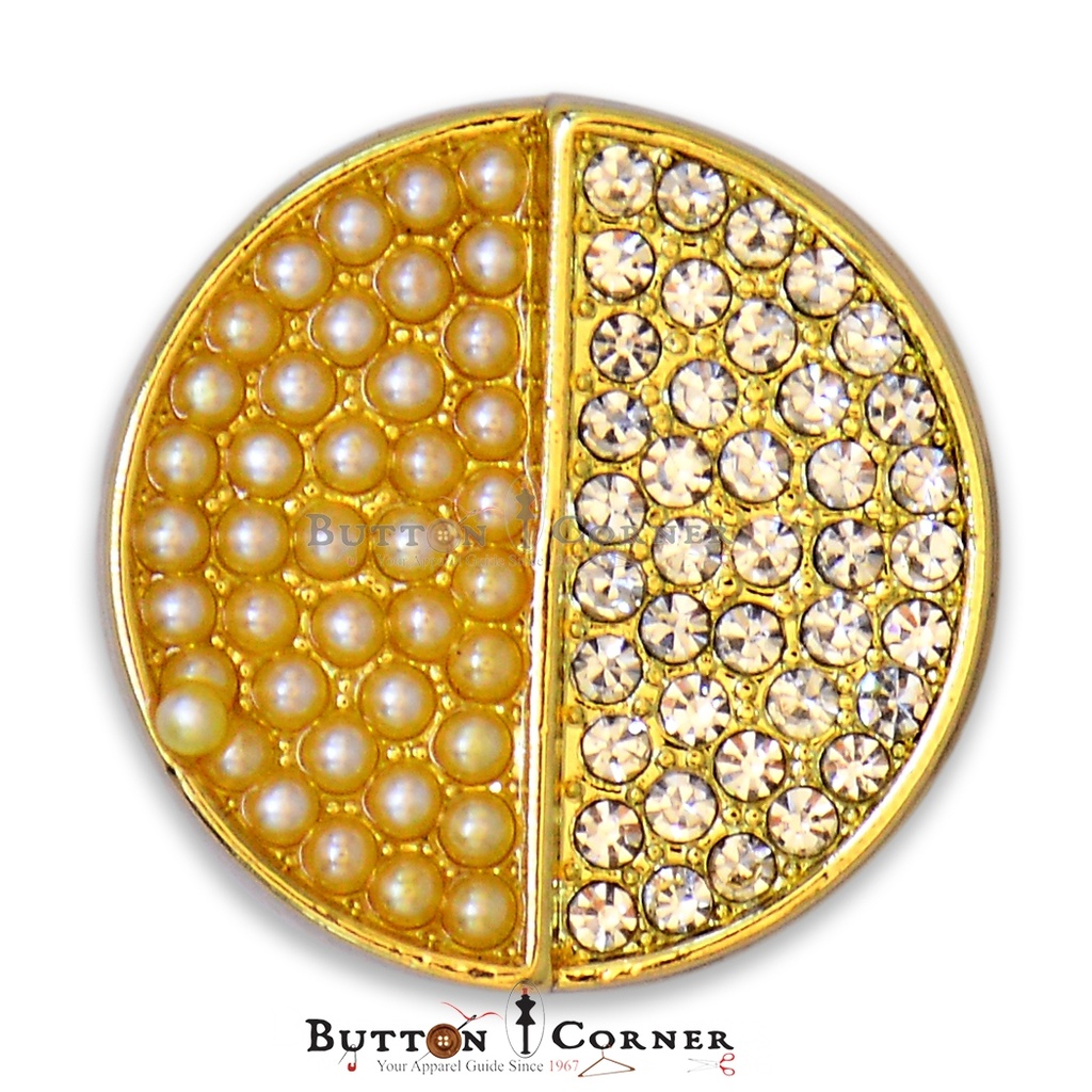 Round Shape Pearl & Stone Button