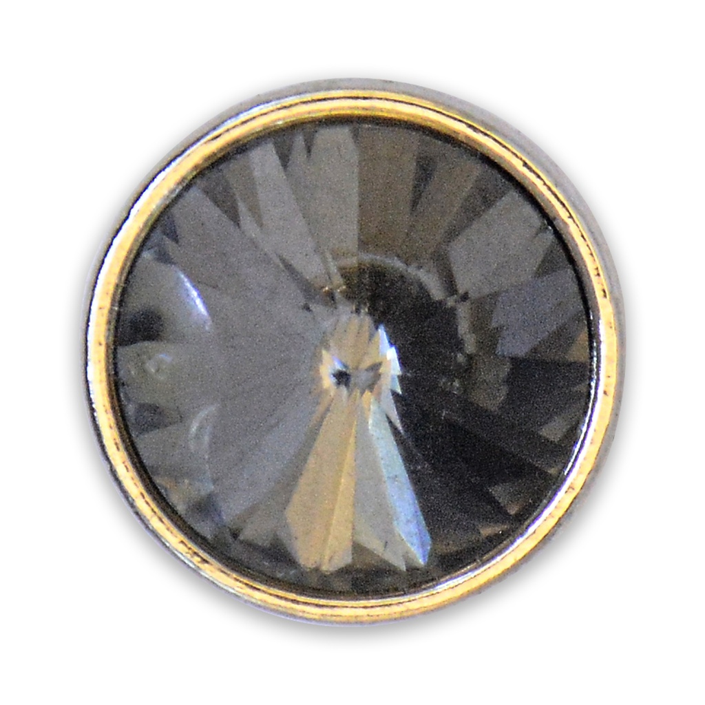 Round Crystal Button With Metal Base