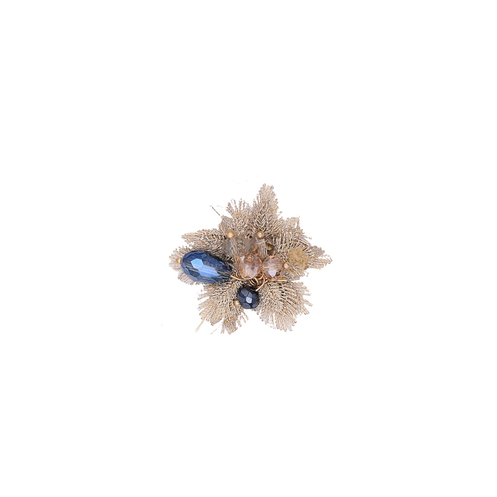 Fancy Flower With Crystal & Beads