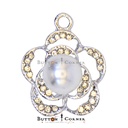 Pearl & Rhinestone Floral Hanging Button