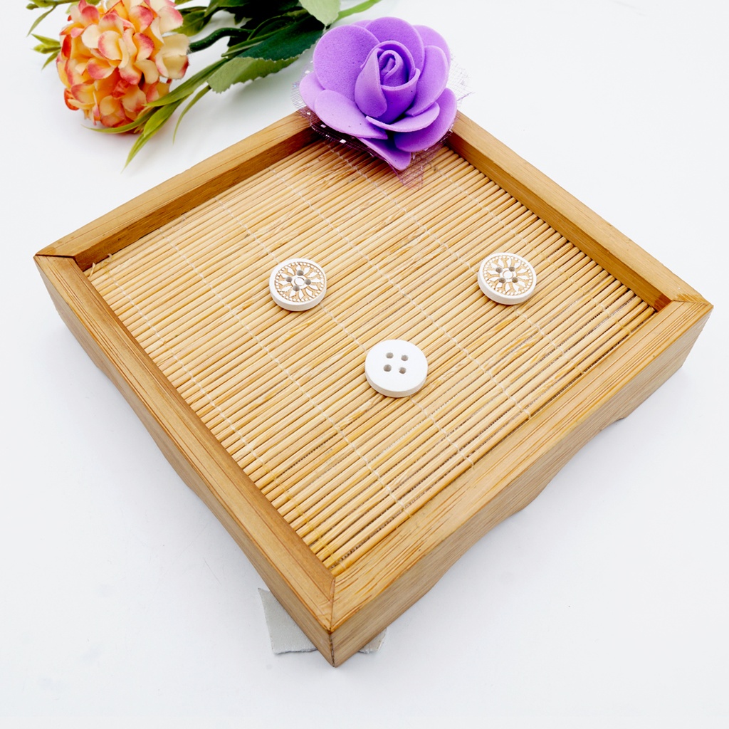 Floral Design 4 Hole Wood Button