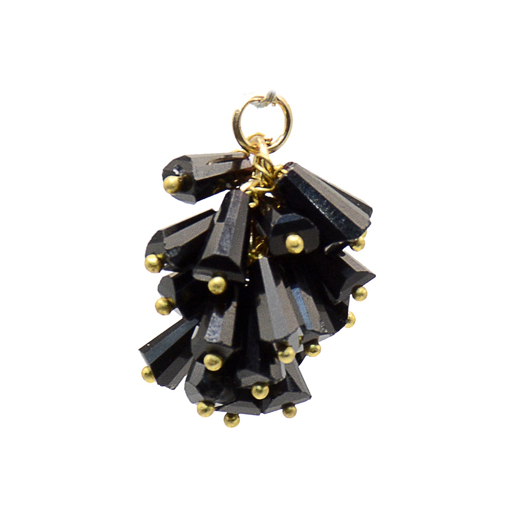 Handcrafted Tapered Crystal Bead Cluster Pendant with Loop