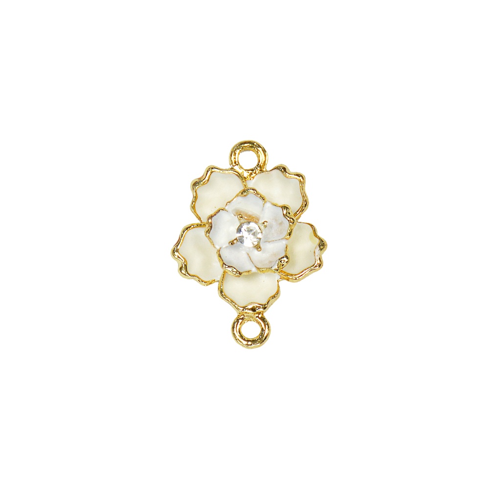 Gold Base Rose Flower Shape Fancy Button
