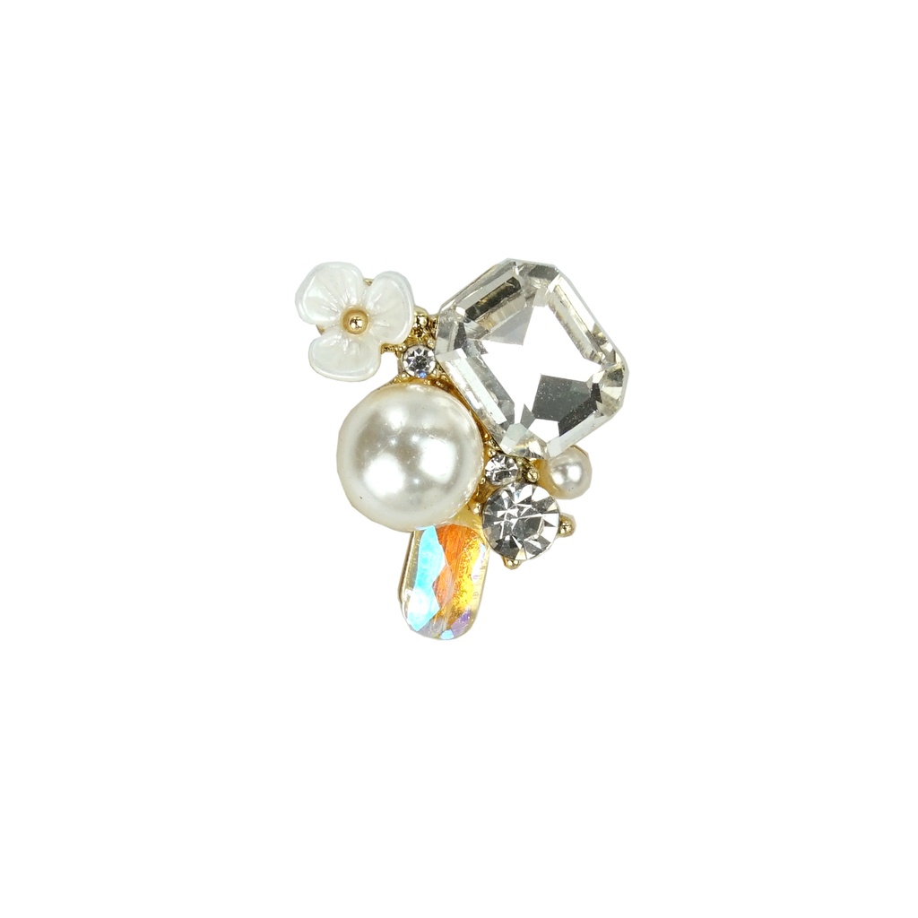 Crystal Flower with a Pearl Fancy Button