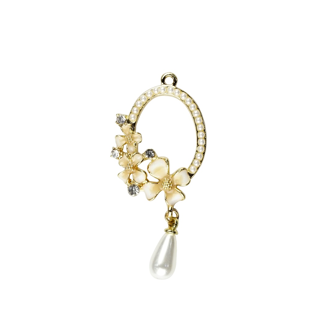 Flower Rhinestone Hanging Button