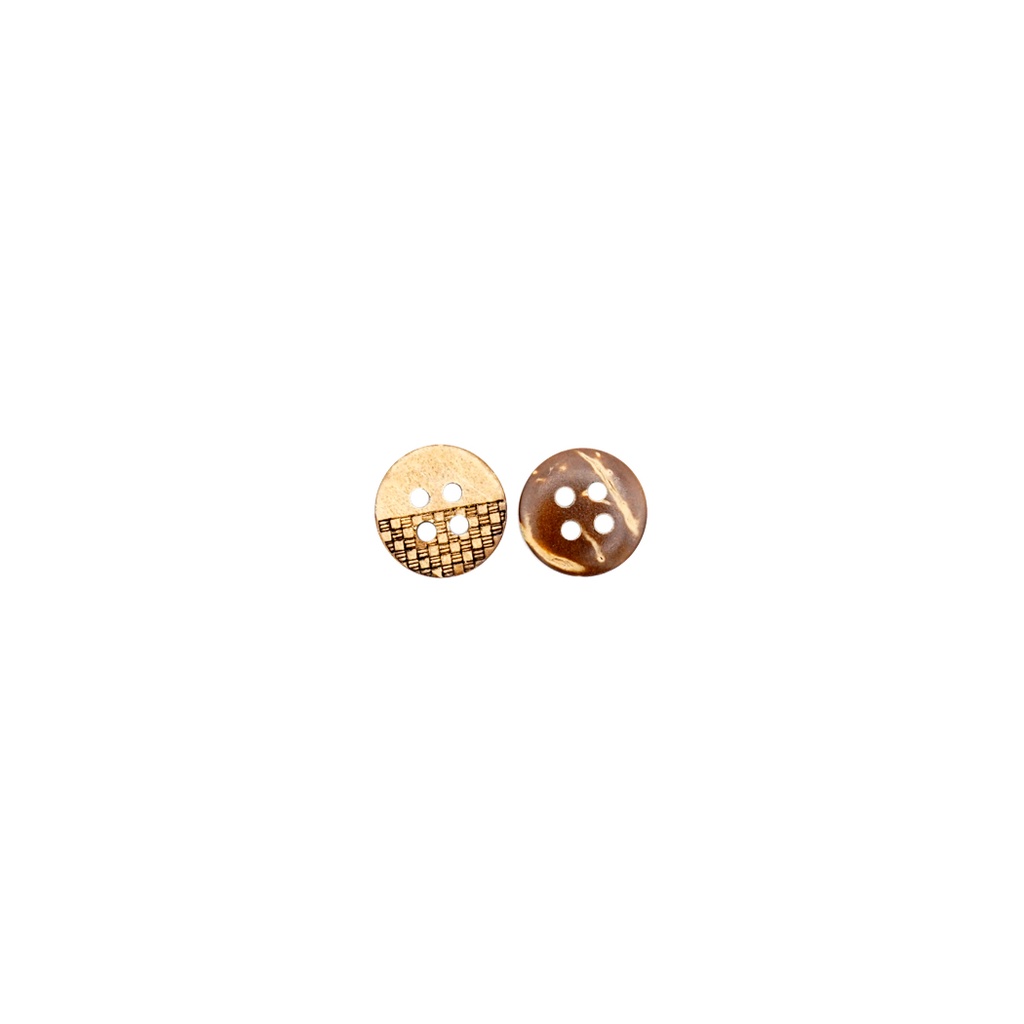 Gingham Pattern Design Coconut Button
