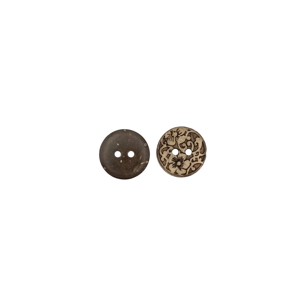 Floral Design 2 Hole Coconut Button