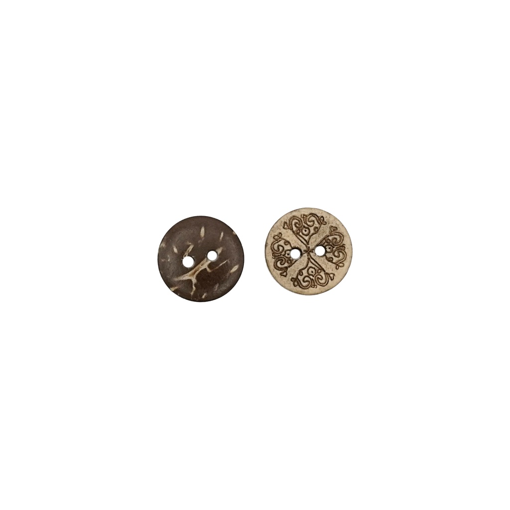 Mandala Pattern 2 Hole Coconut Button