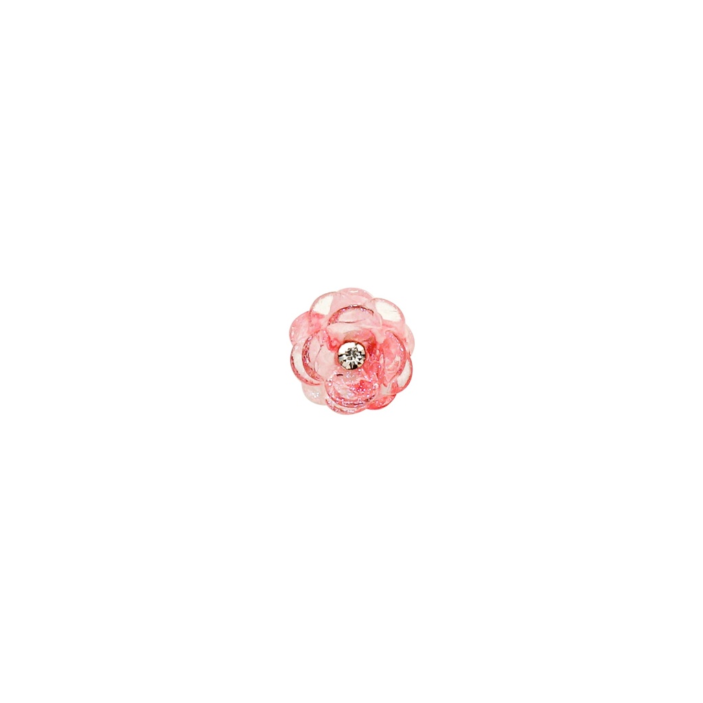 Glass Puffed Rose Flower Shape Button