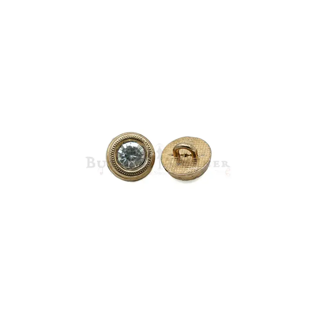 Crystal On Gold Setting Shirt Button