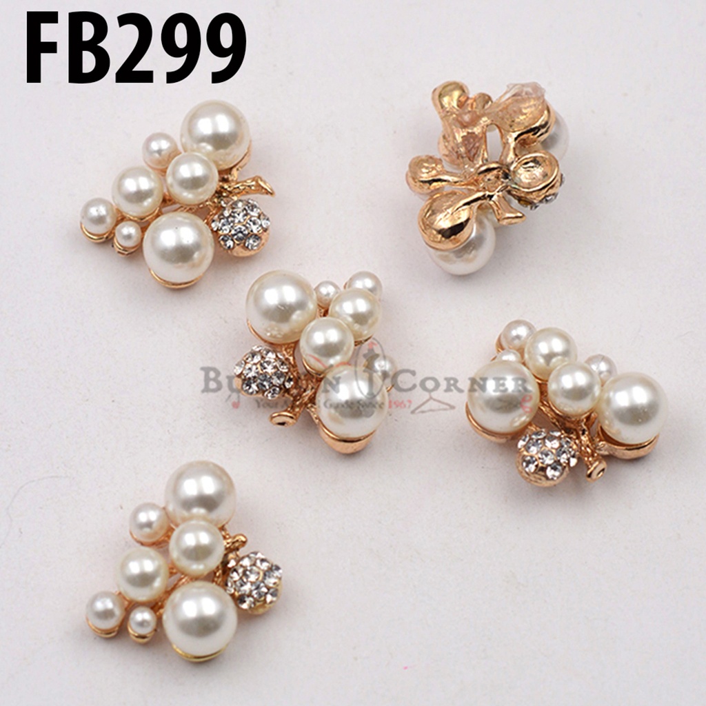 Grape Shape Pearl Rhinestone Button