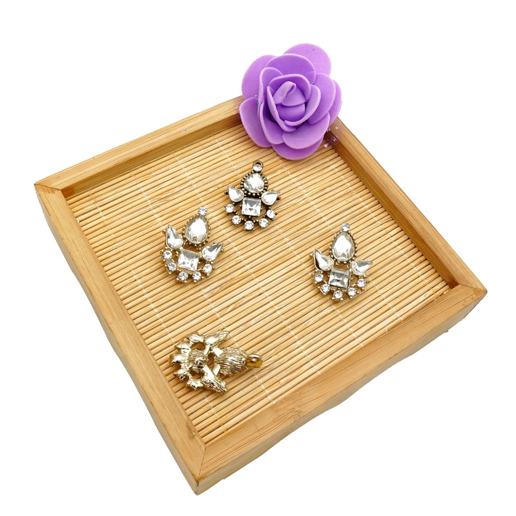 Gold Base Crystal Fancy Button