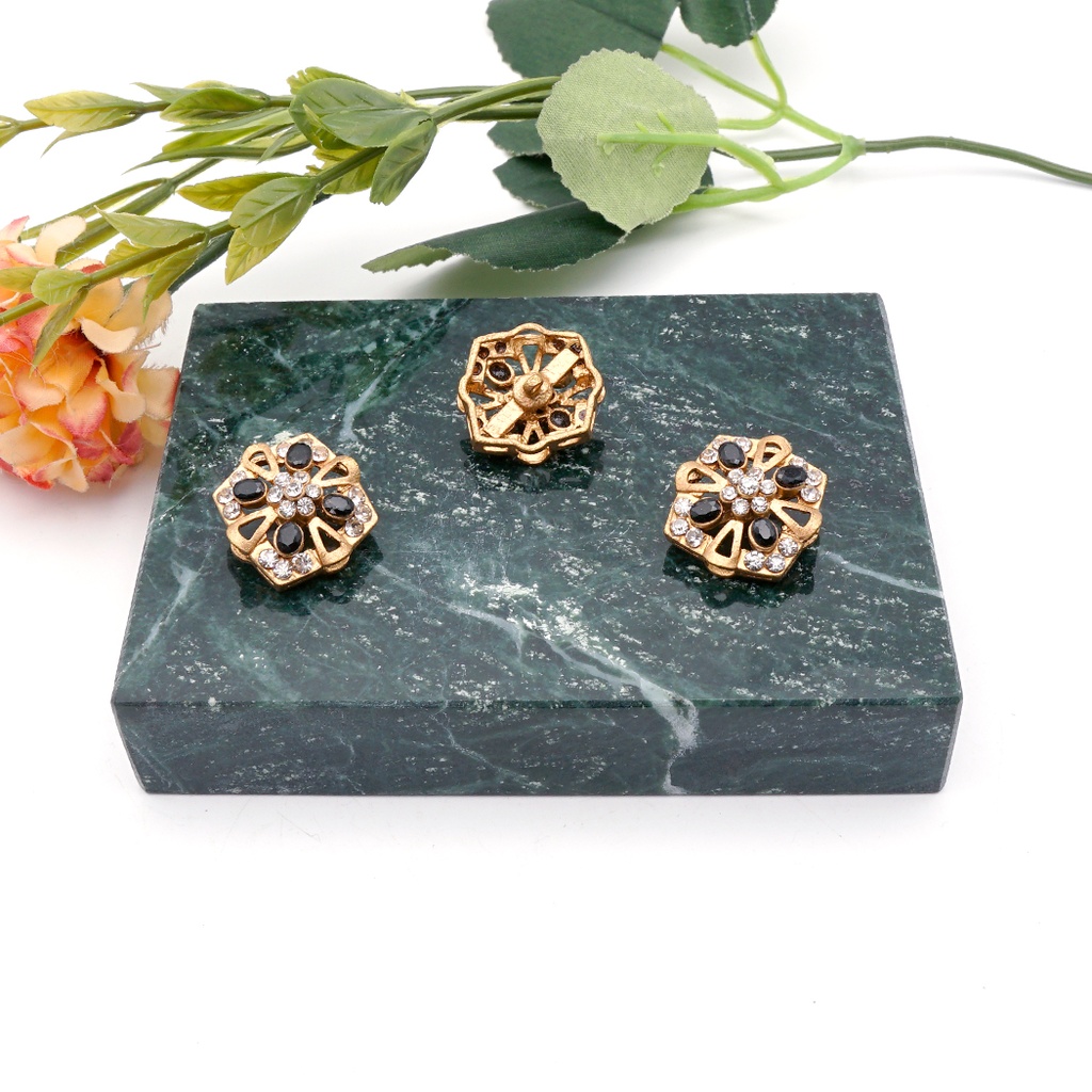 Luxe Style Flower Rhinestone Button