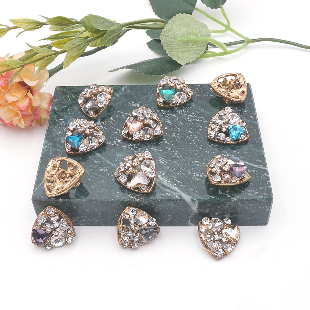 Triangle Shape Rhinestone Fancy Button