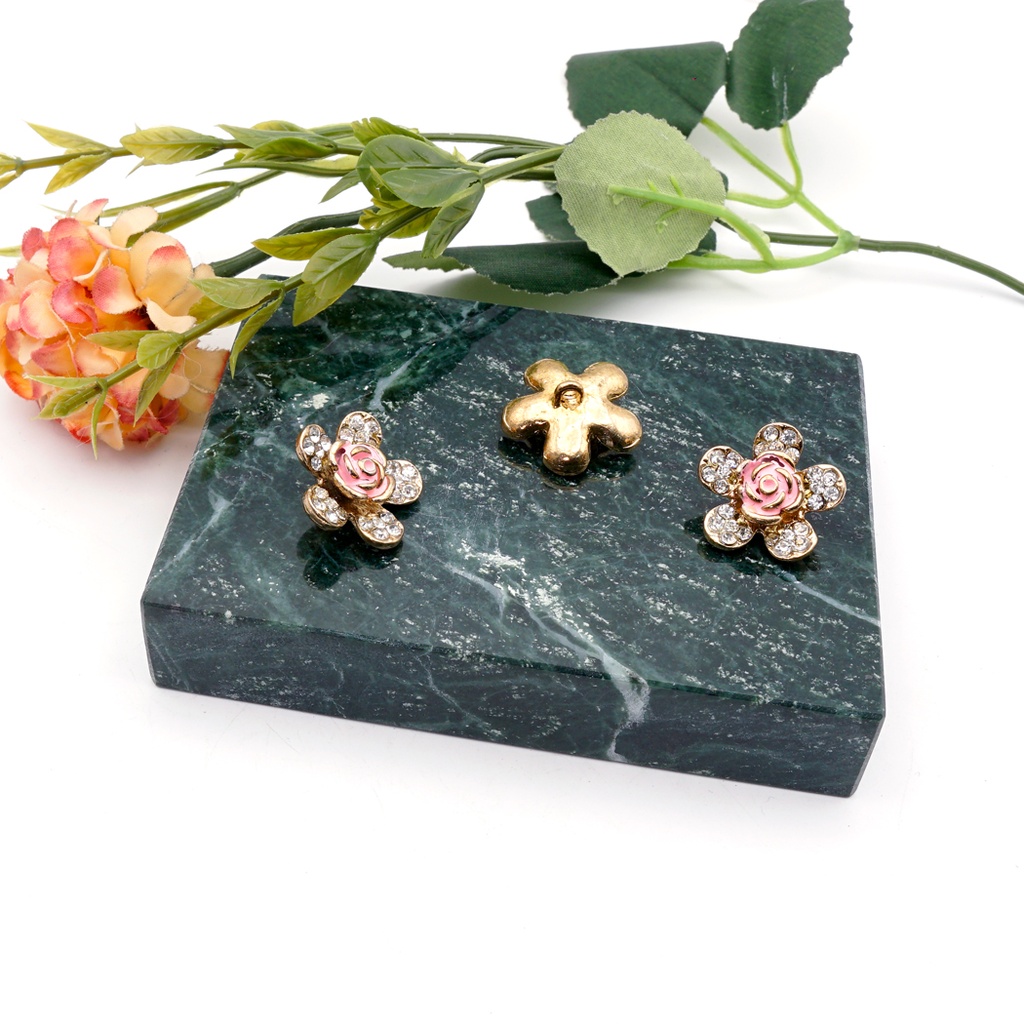 Double Flower Rhinestone Button