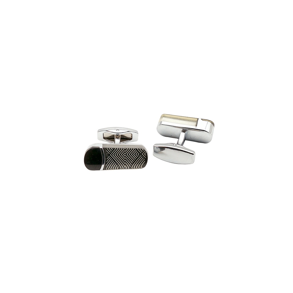 Patterned Design Oval Acrylic Cufflink