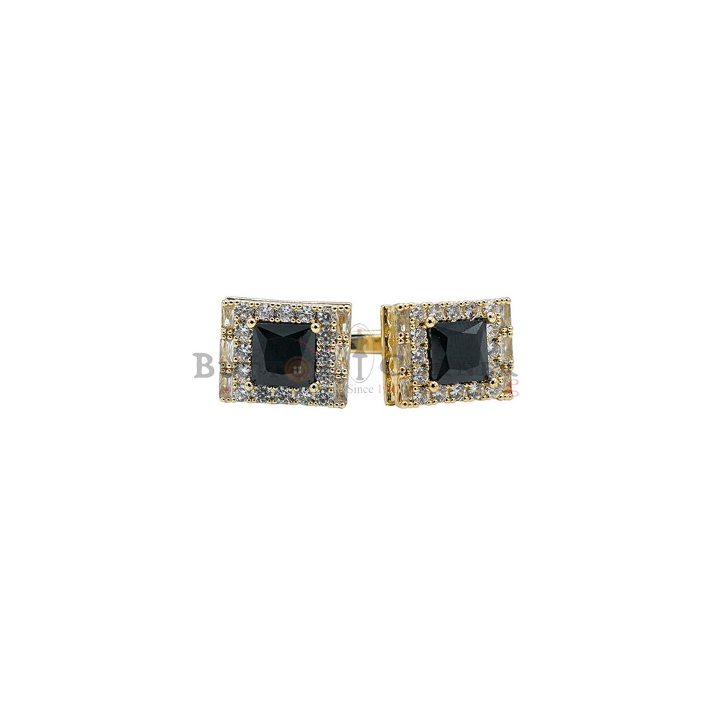Gold Plated Crystal Zircon Square Cufflink