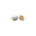 Gold Plated Pearl Rim Metal Pearl Button