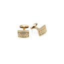 Gold Plated Quilted Rectangle Cufflink