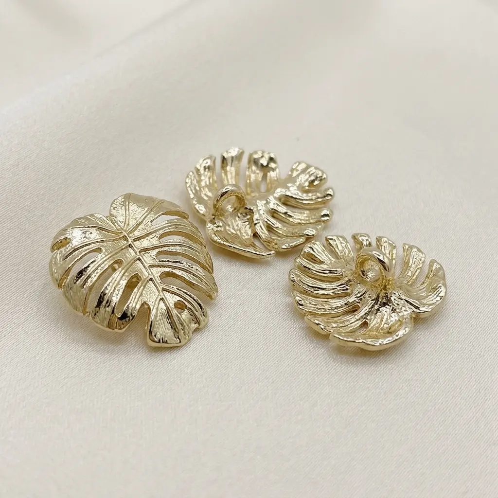Gold Tone Monstera Leaf Hanging