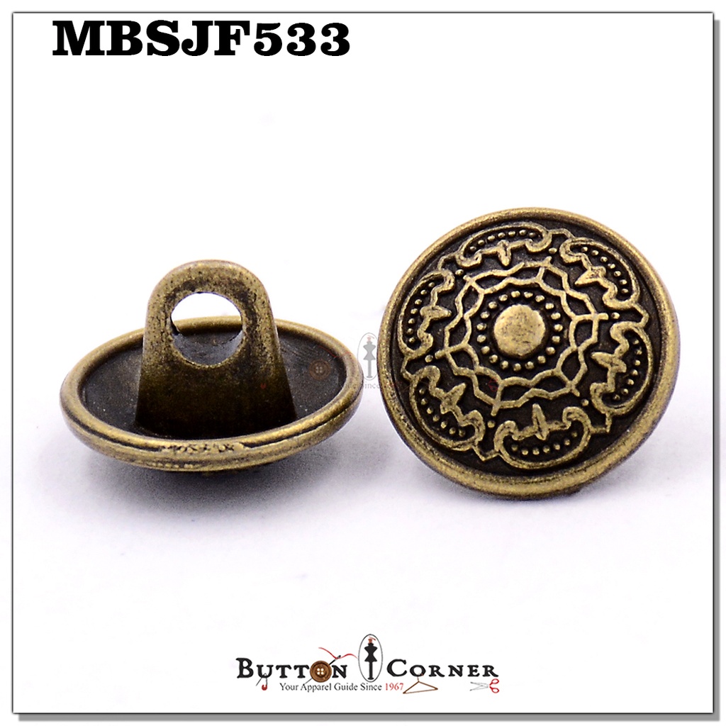 Filigree Pattern Metal Shirt Button