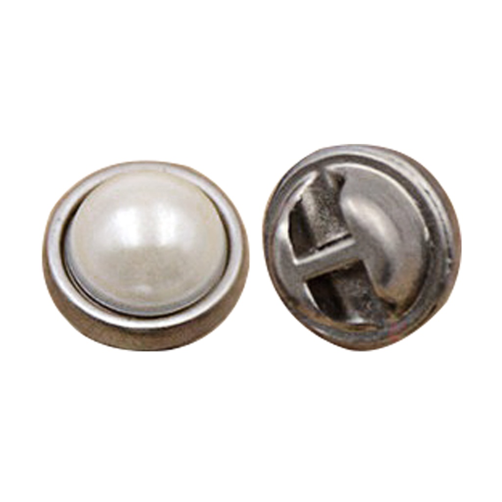Metal Base Ladies Pearl Button