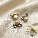 Gold Plated Versatile Crystal Bow Shape Pendant