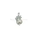 Blossom Design Pearl, Rhinestone Hanging Button