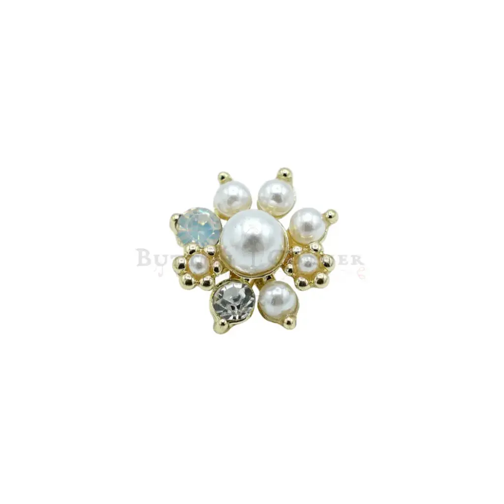Visual Style Jewelled Cluster Fancy Button