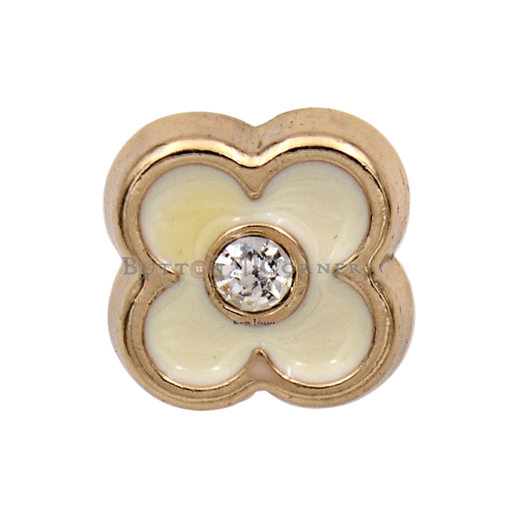 Flower Stone Metal Shirt Button