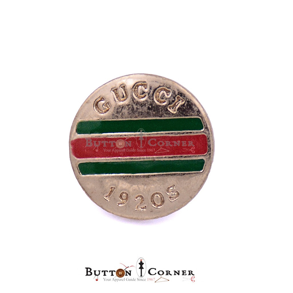 Metal Suiting Button With Gucci Print