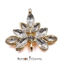 Marquise Crystal Leaf Hanging Buttons with Top & Bottom Loop