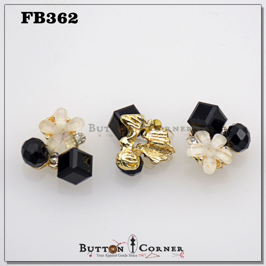 Fancy Flower Square Button