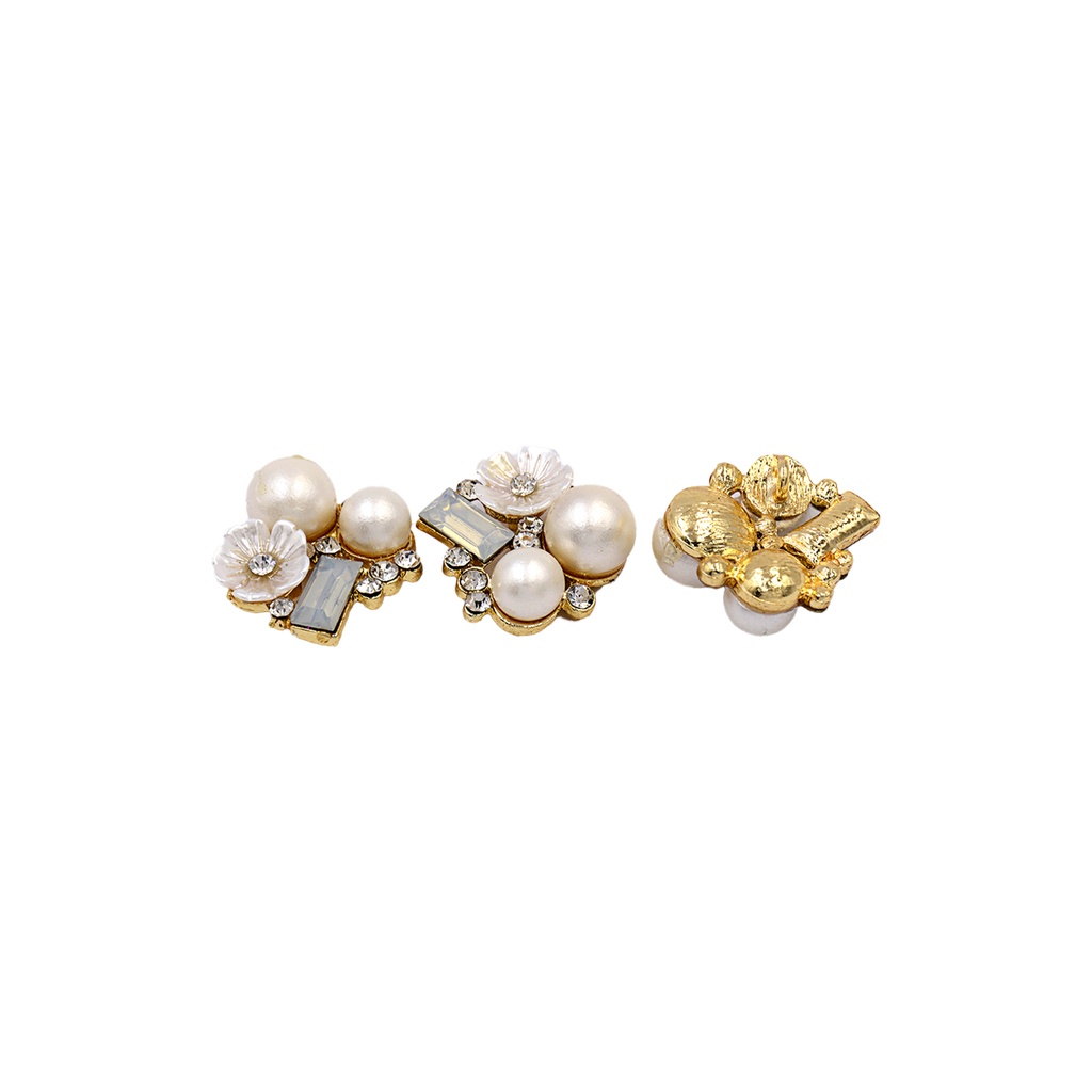Fancy Metal Pearl Flower Button