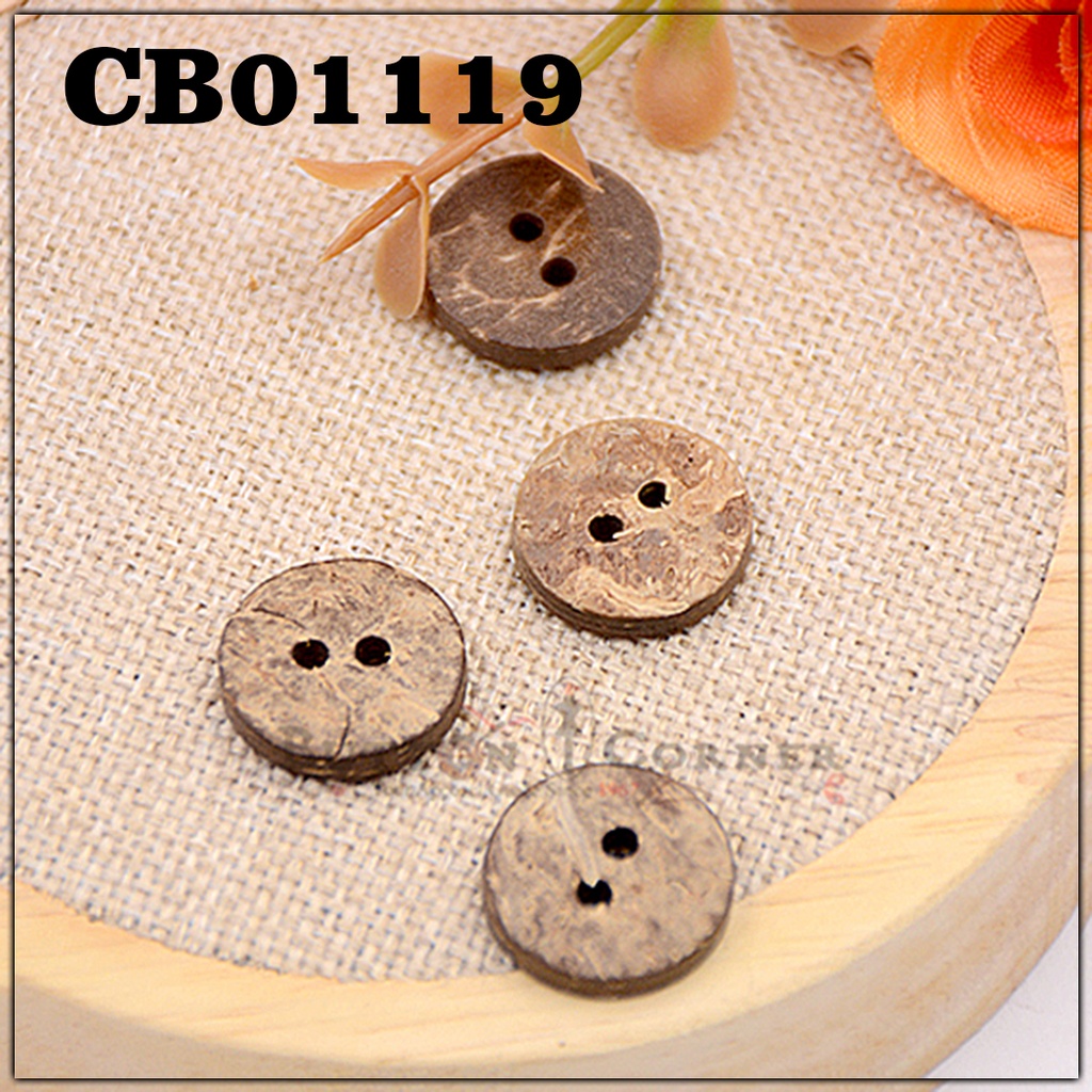 Flat 2 Hole Coconut Button