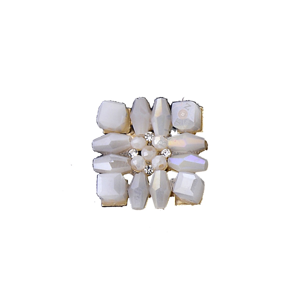 Fancy Square Crystal Button