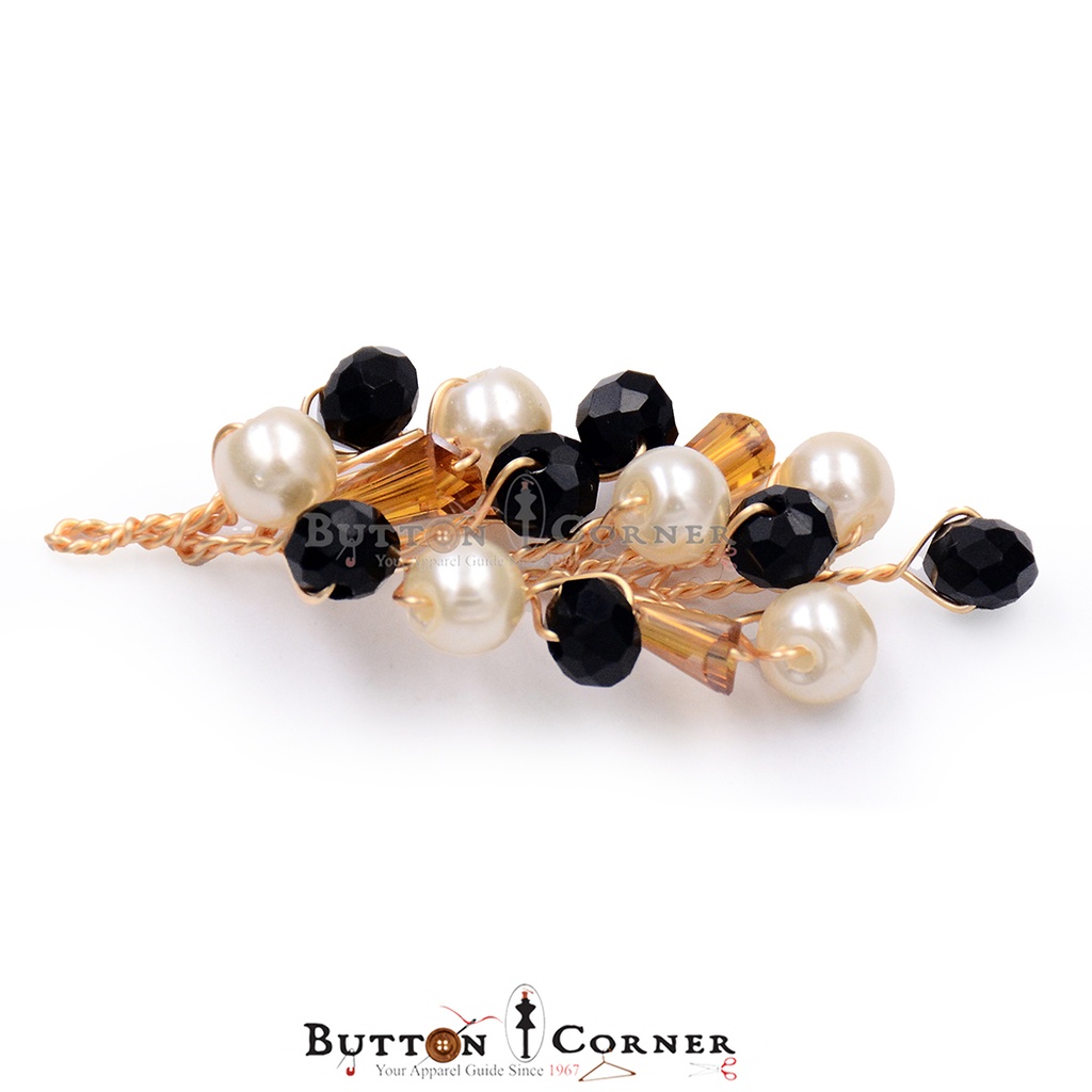 Hand Made Crystal & Pearl Button