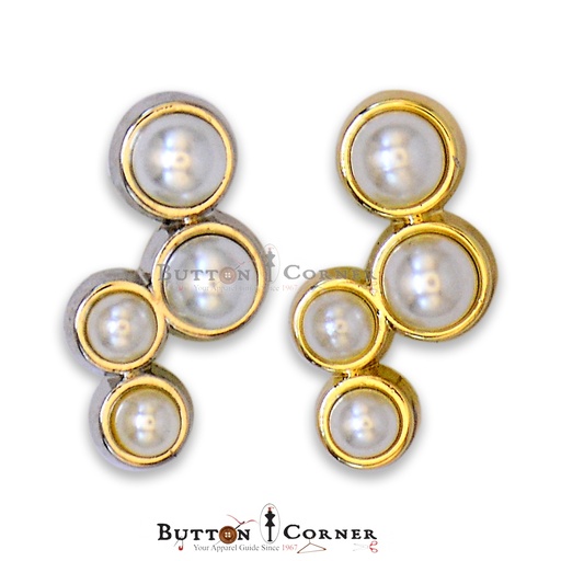 Four Pearl Button With Metal Base