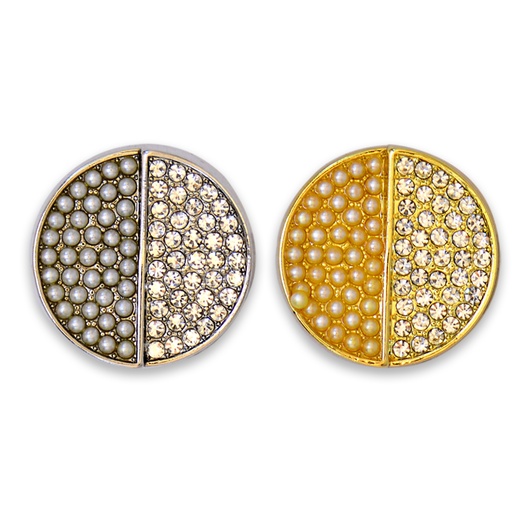 Round Shape Pearl & Stone Button